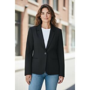 Vintage Y2K Blazer Jacket Black SZ 17/18 Union USA Pockets Office Chic Panther